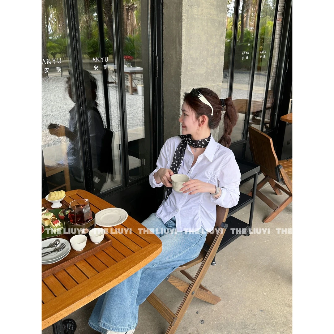 【LIUYI】大女主~春季设计感收腰衬衫上衣52105