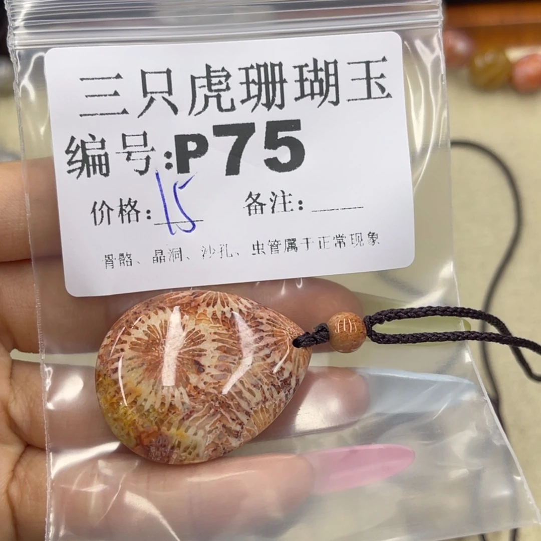 小***糖硅化珊瑚（珊瑚玉）h未镶嵌