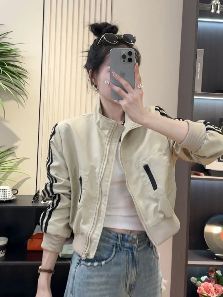欧货短款棒球服秋季外套女春秋款2025新款小个子时尚休闲夹克上衣