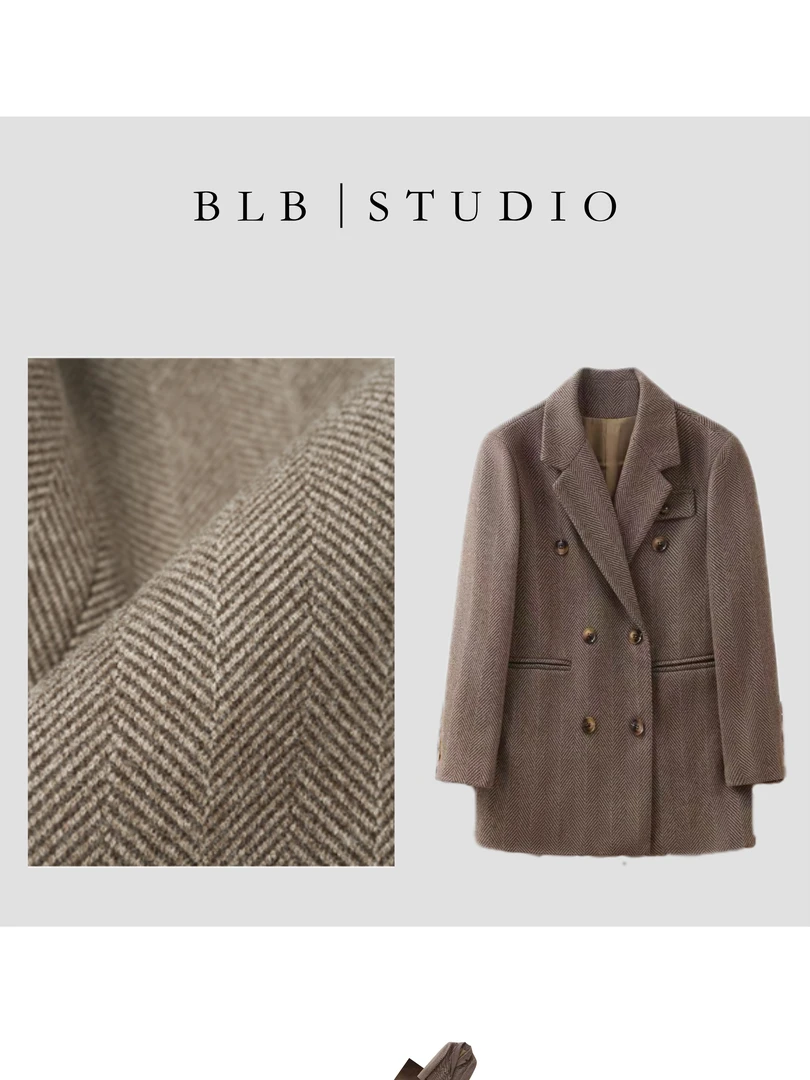 2024新款西装上衣毛呢韩版时尚潮流中长款秋冬气质短款百搭9806