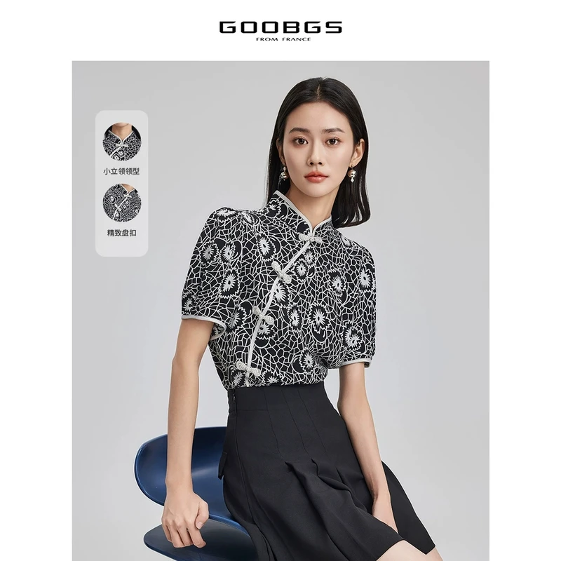 【谷邦L+】谷邦GOOBGS 醋酸国风小衫上衣 G3216125