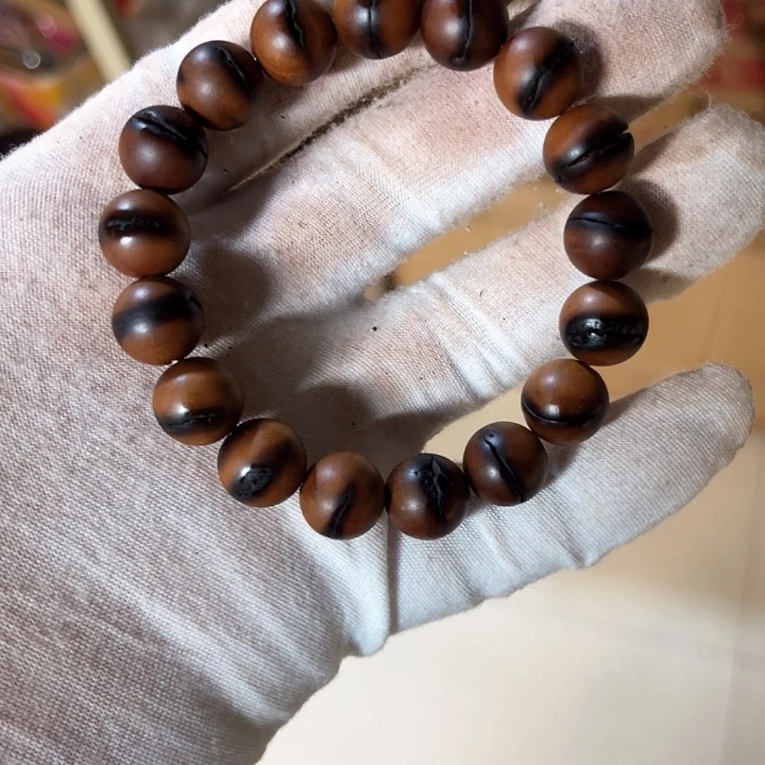 纯铜石英石?*～雷击枣木天眼雷纹对穿纹手链