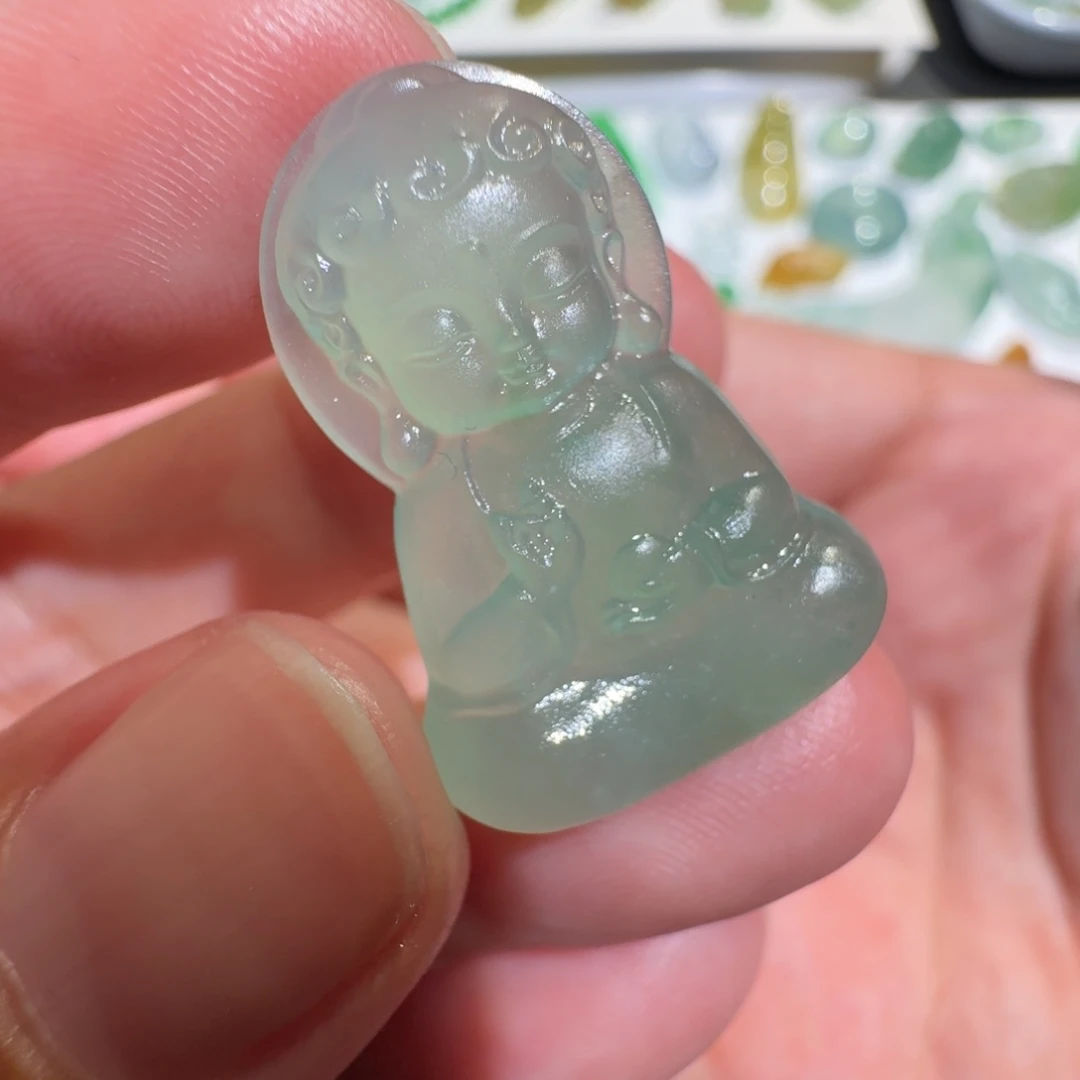 定制翡翠未镶嵌冰种宝宝佛