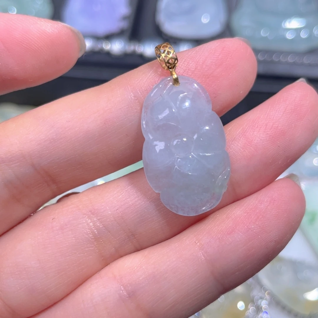 颈饰18K金镶嵌翡翠翡翠