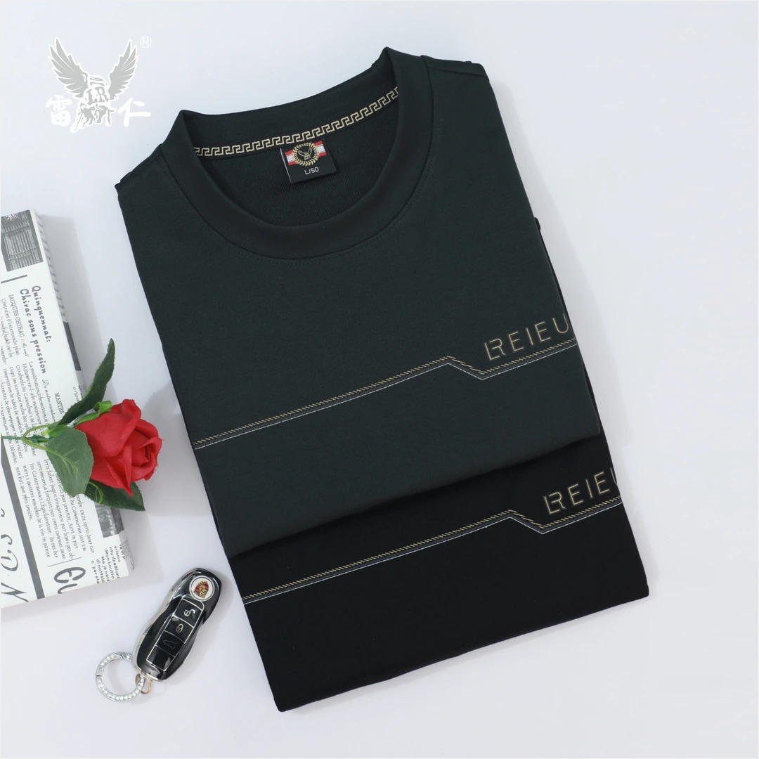 雷仁2025秋冬新款男士时尚长袖休闲衫套头圆领休闲卫衣男LR52076