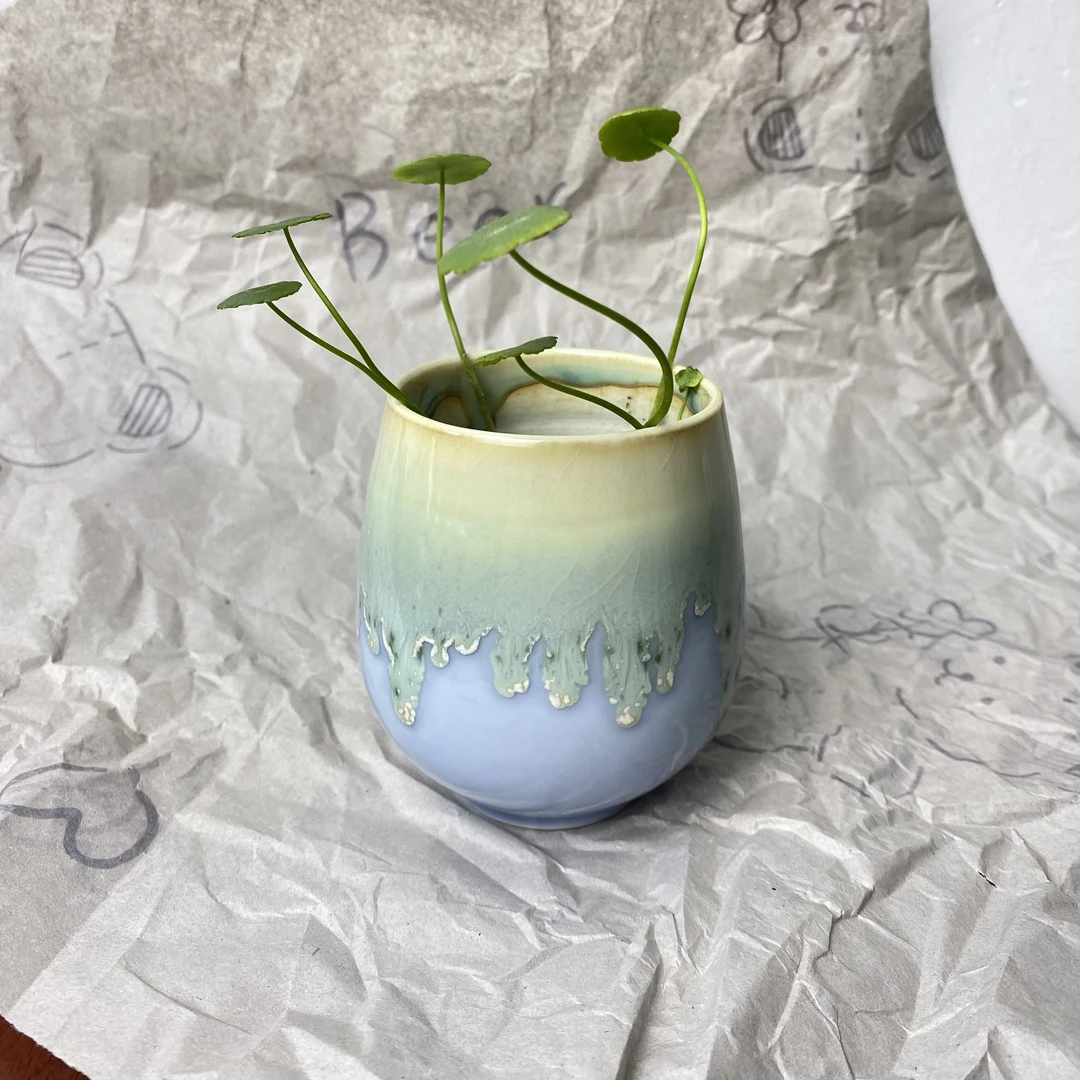 景德镇高温颜色釉陶瓷花瓶纯手工