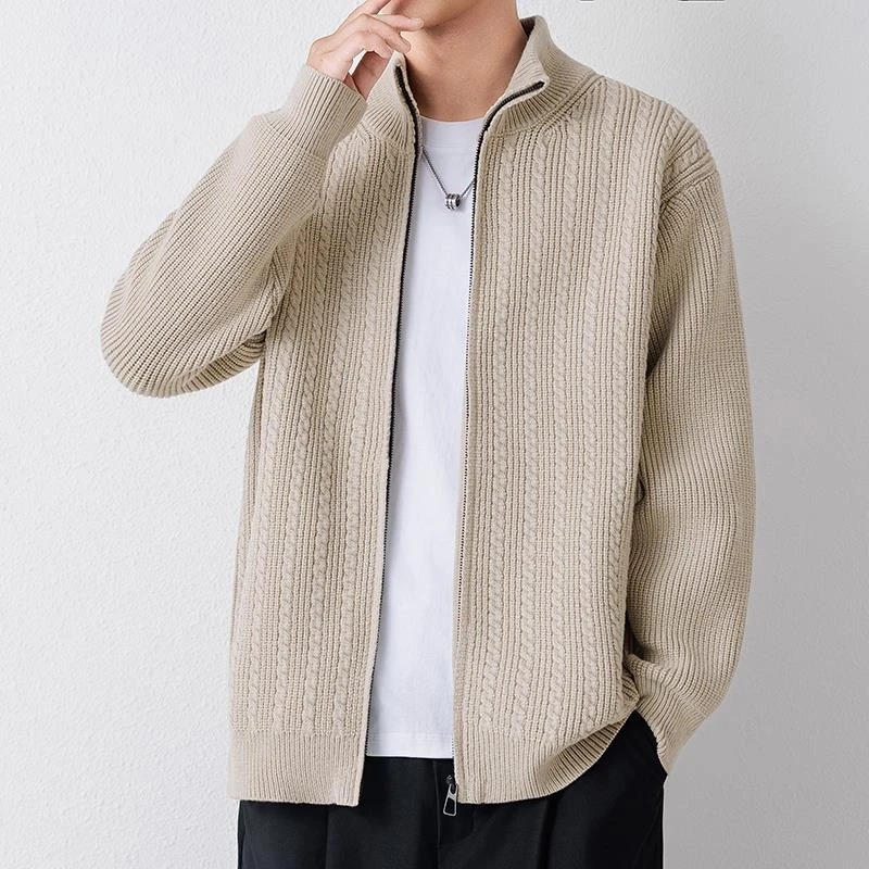 【Npkp&Victorit官方】立领高级感针织开衫男士春秋季纯色简约轻