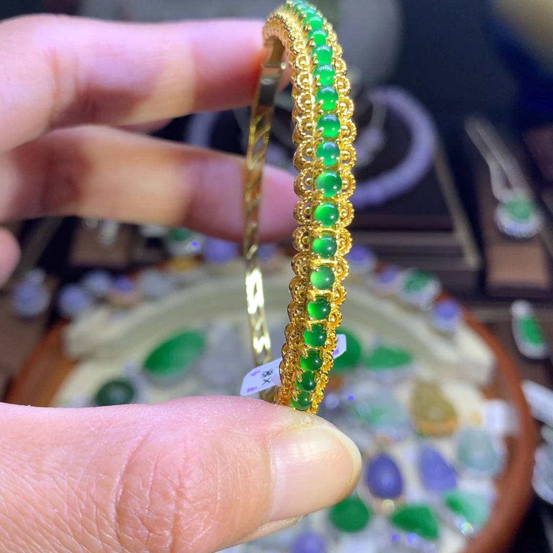 翡翠戒指银S925镶嵌翡翠