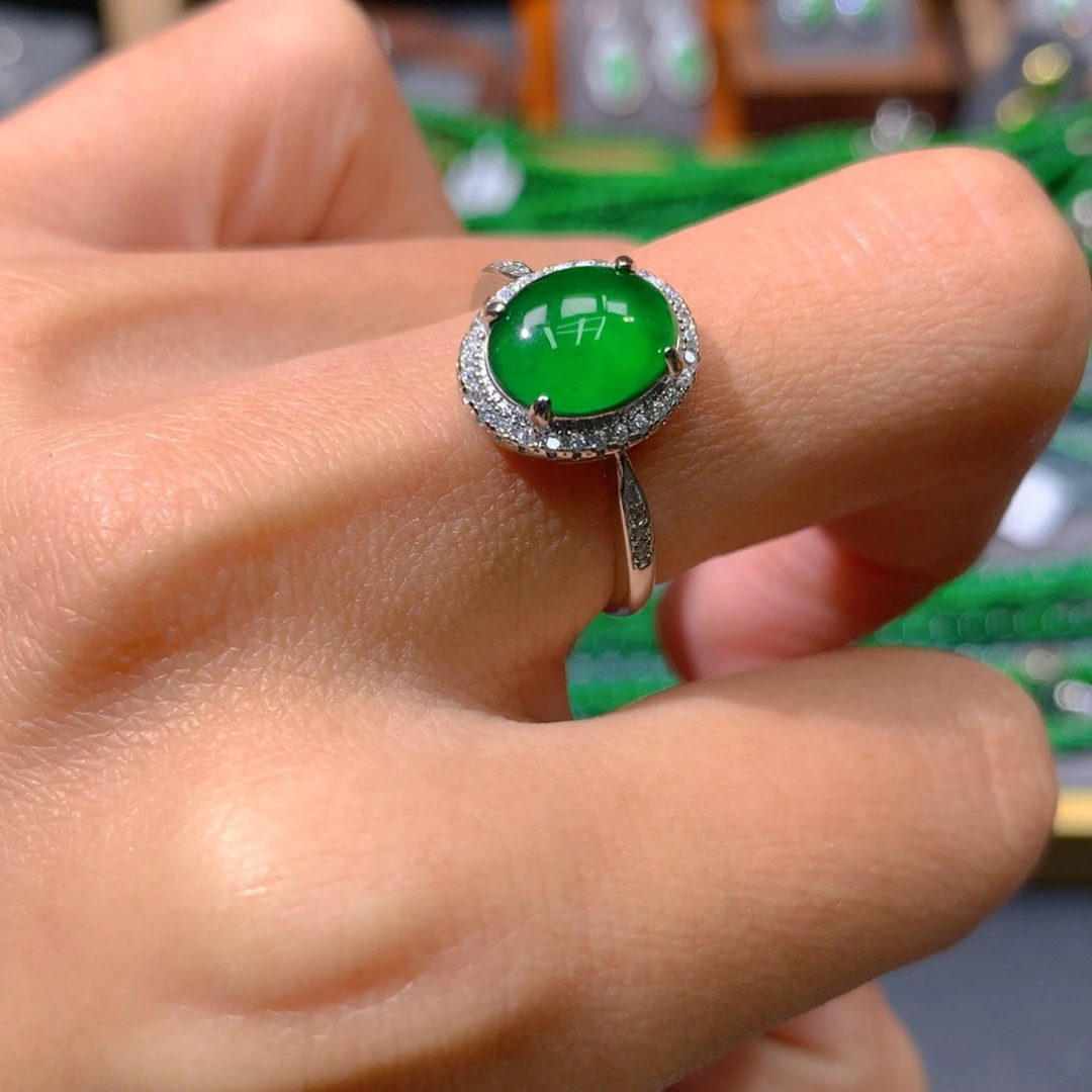 翡翠戒指未镶嵌天然翡翠