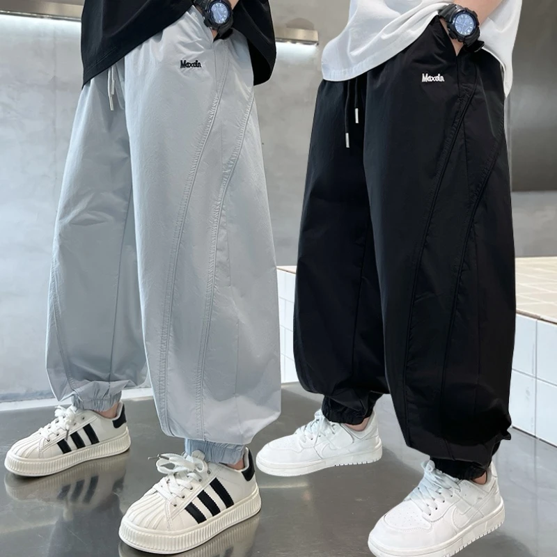 男童裤子夏季薄款速干防蚊裤2025中大童夏装儿童韩版束脚休闲洋气