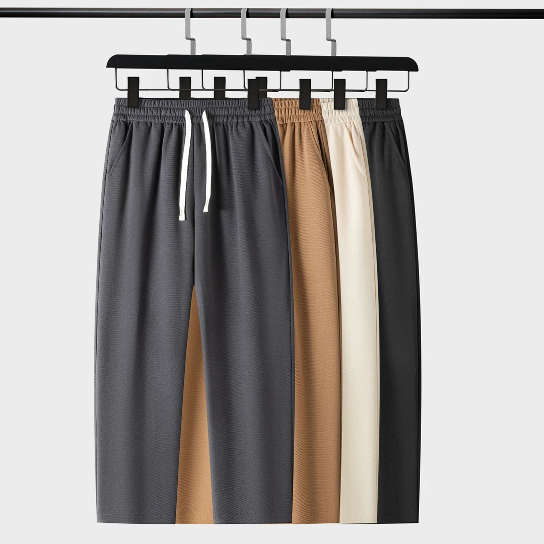 001薄款斜纹休闲裤宽松直筒裤运动休闲痞帅百搭时尚大码男士长裤