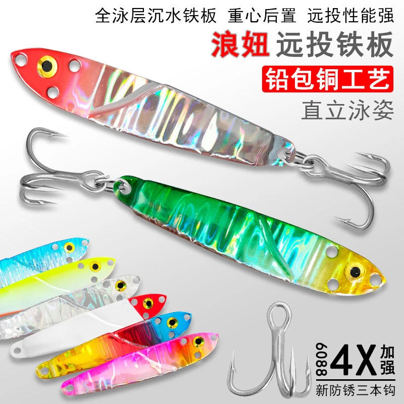 浪妞铁板路亚饵铅包铜vib远投亮片仿生鱼饵翘嘴水狗专业钓鱼