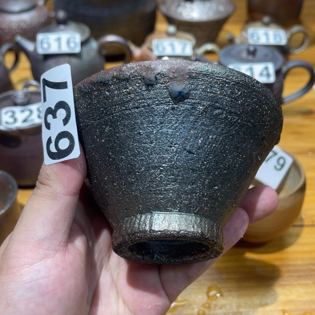手工制作柴烧茶杯637