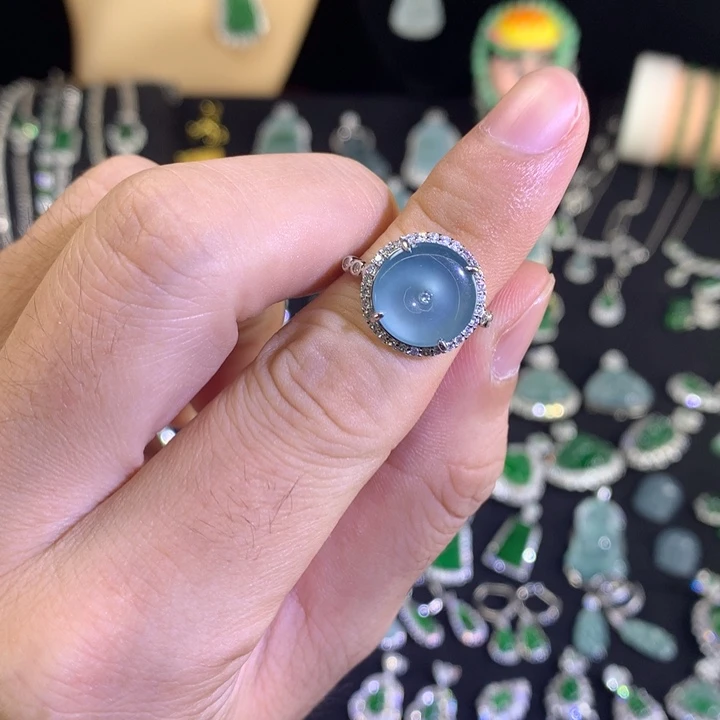 银S925镶嵌戒指翡翠