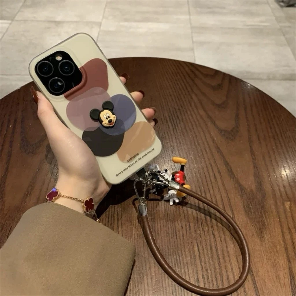 ins风米奇挂件手绳适用苹果16promax手机壳华为oppovivo小米15