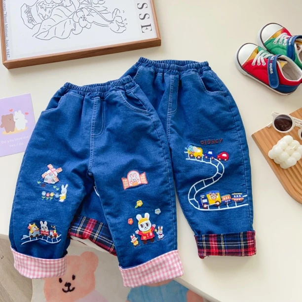 甜尔酱童装miki【小兔加绒牛仔裤】