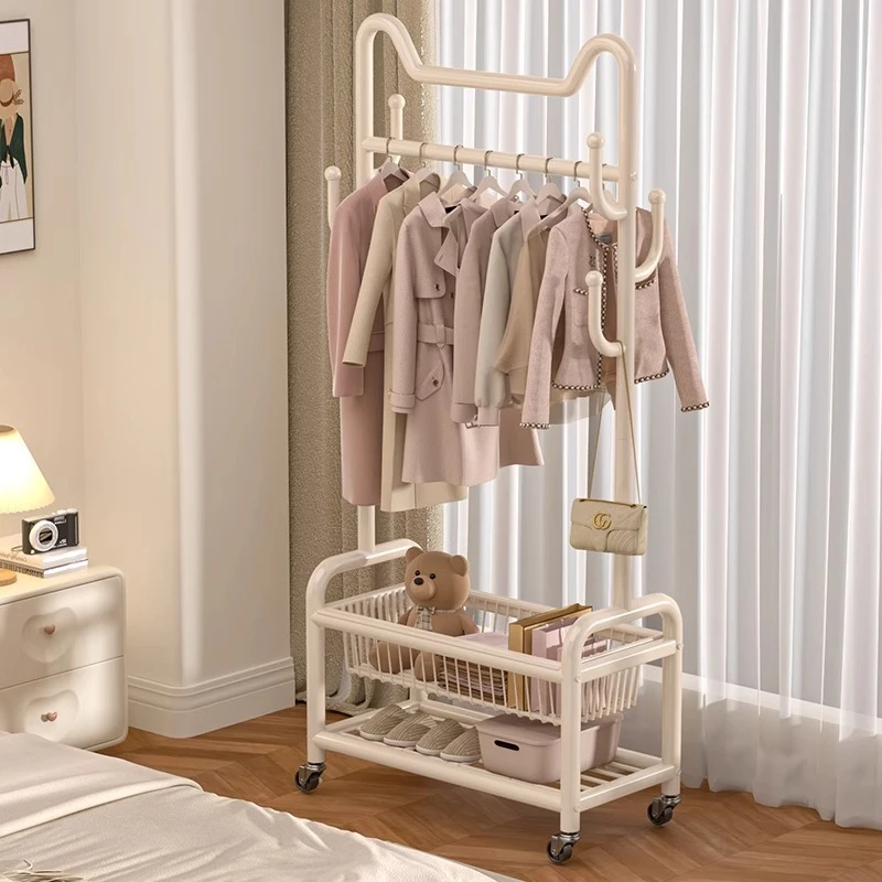 阳台挂衣架可移动衣帽架卧室衣服架家用晾衣架落地式立式移动衣架