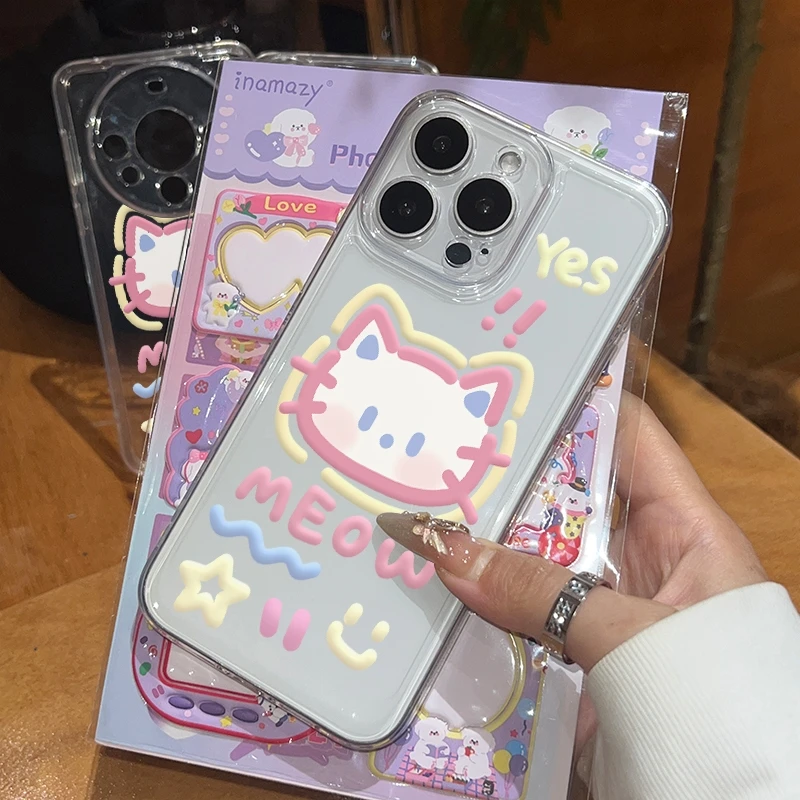 壳又俏皮猫咪适用苹果16pro手机太空壳15pro小众14高级13新款女12