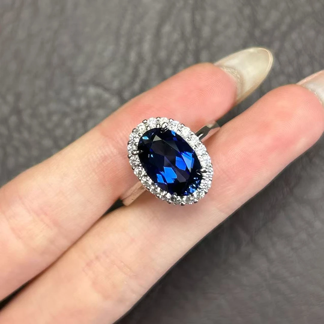 阿鲁沙-典藏高奢培育蓝宝石-精工925镀金戒指516