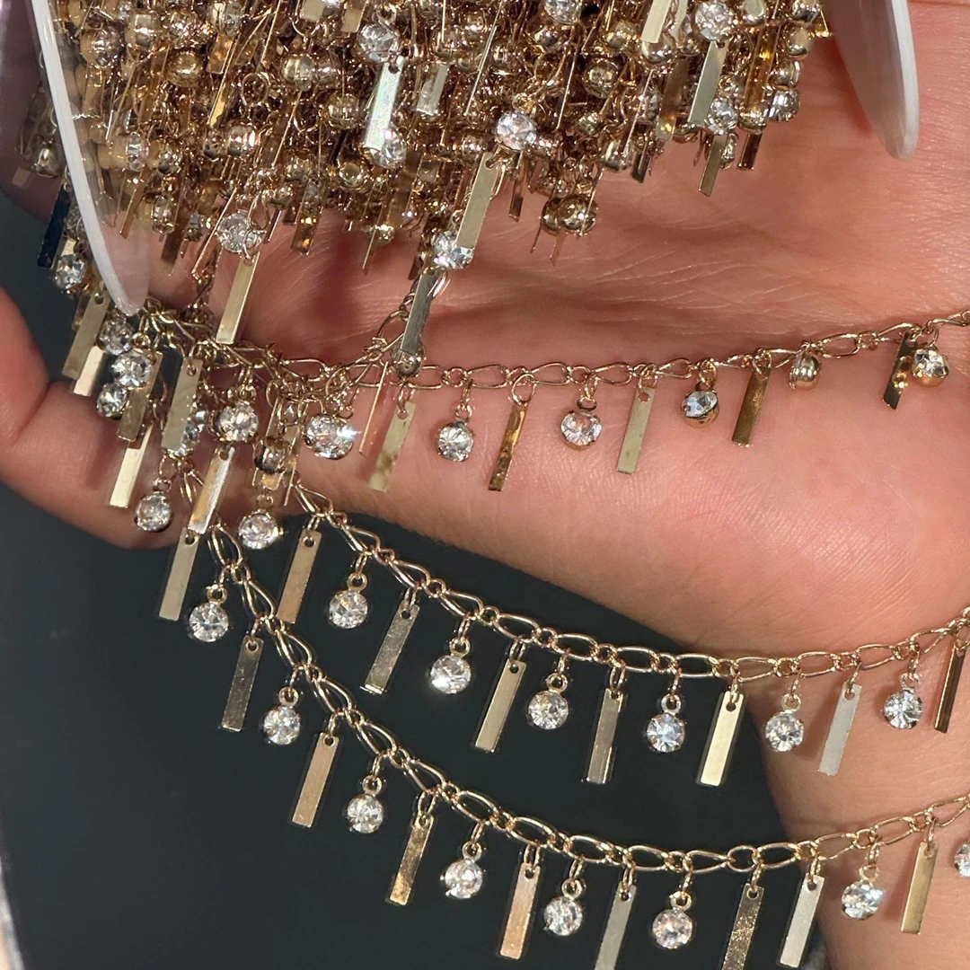 编号322 长方形加钻链条 百搭链条 手工串珠