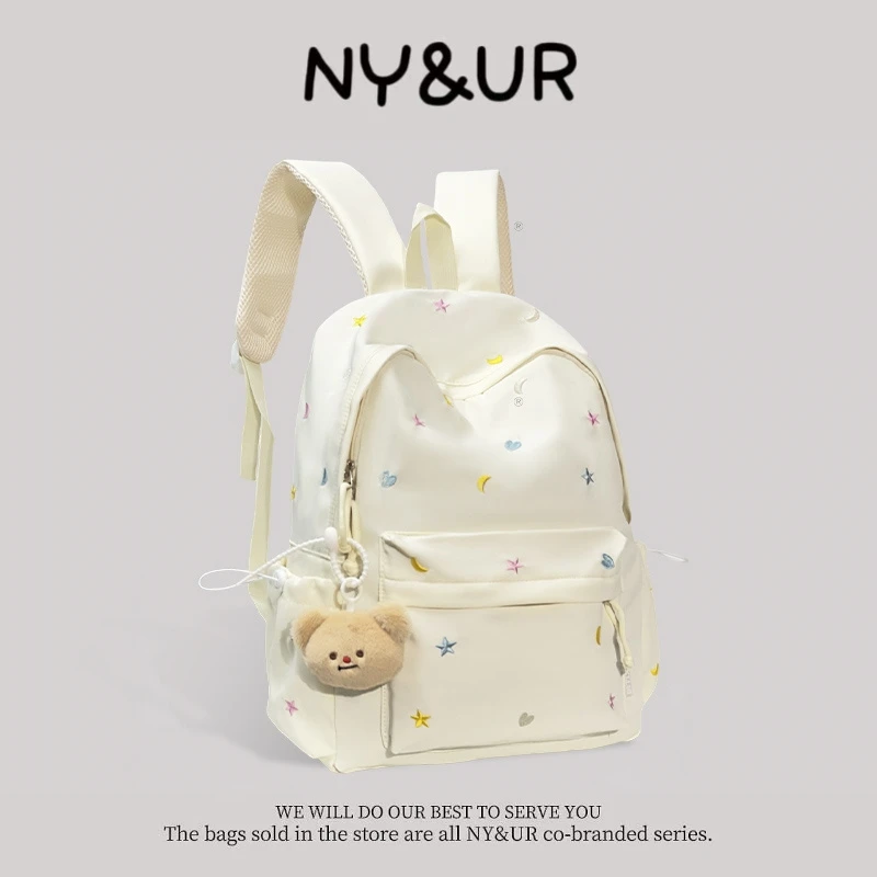 NY&UR联名新品书包少女日系高颜值双肩包初中生高中新款校园背包
