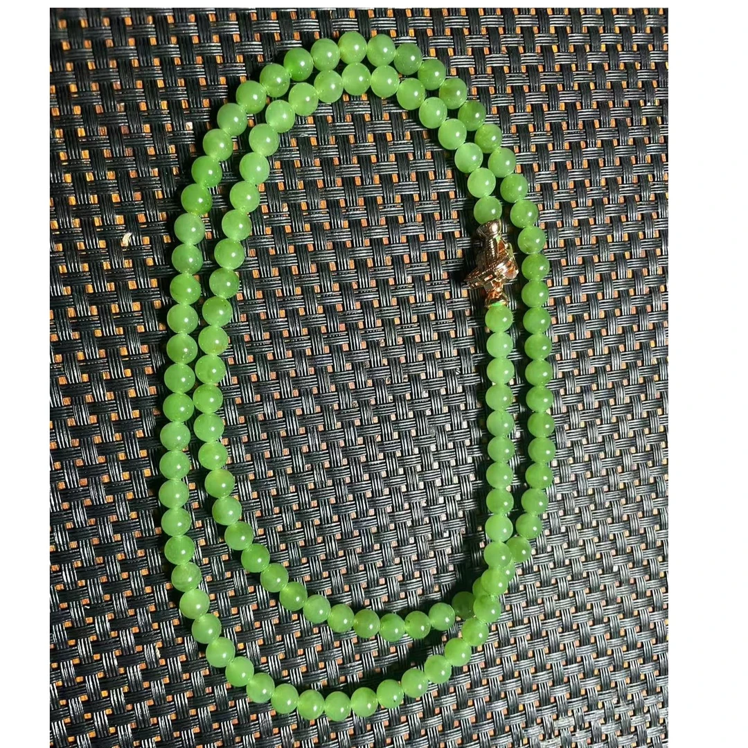 和田玉 碧玉苹果绿108项链（多样性发货拍一发一）