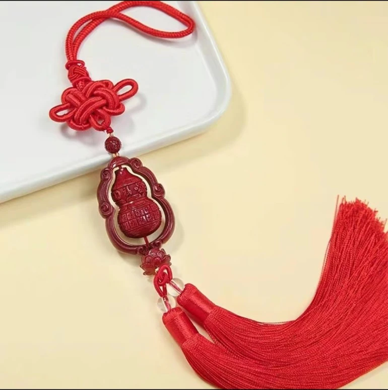 含辰砂工艺品紫金砂葫芦车挂福禄同行时尚潮流款【保真朱砂】