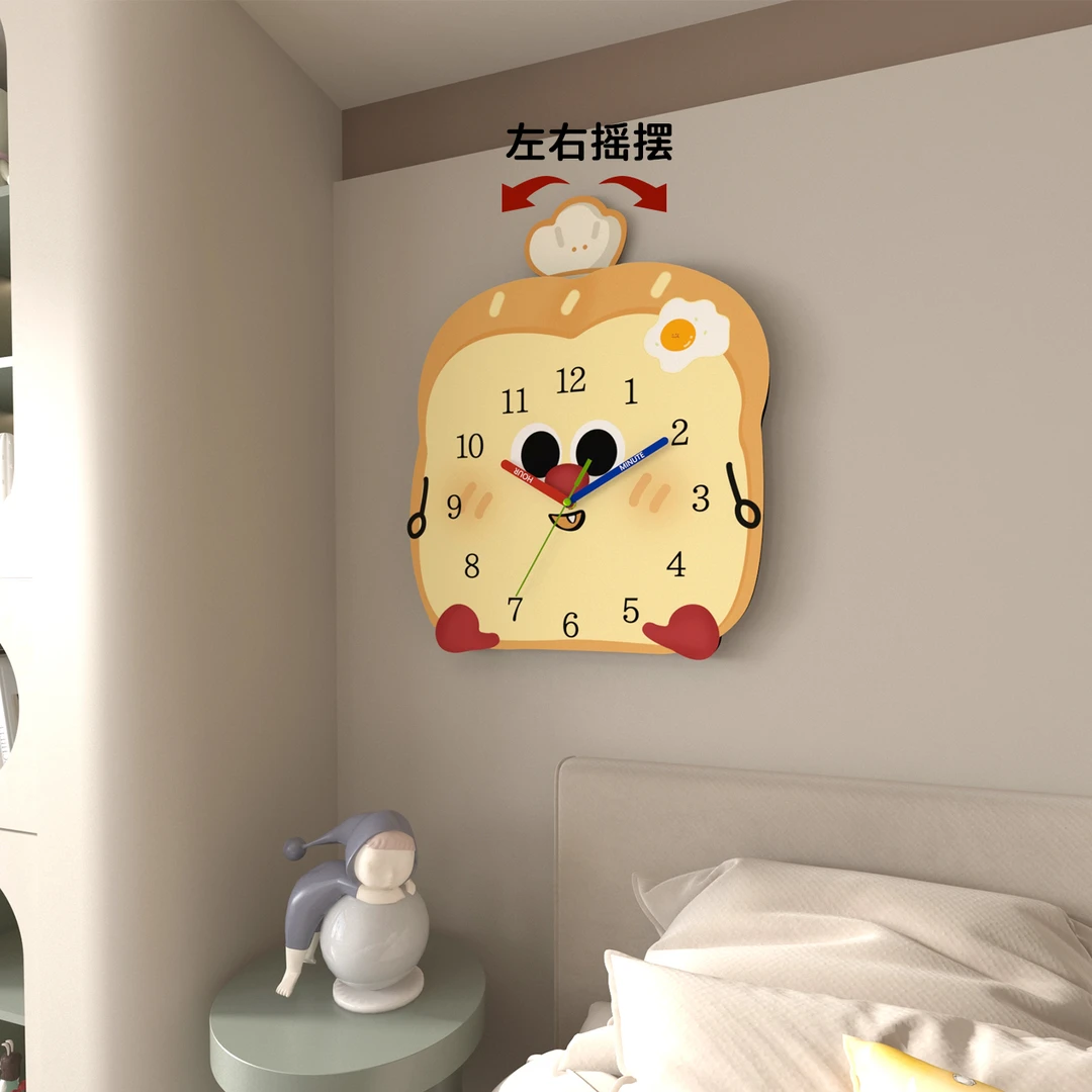 创意客厅挂钟石英钟新款家用挂墙静音时钟万年历摇摆钟表卧室挂表