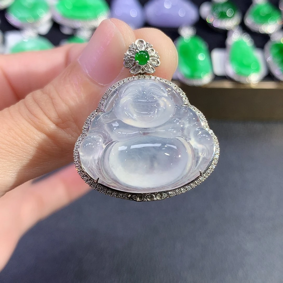 翡翠18K金镶嵌吊坠(赠链)