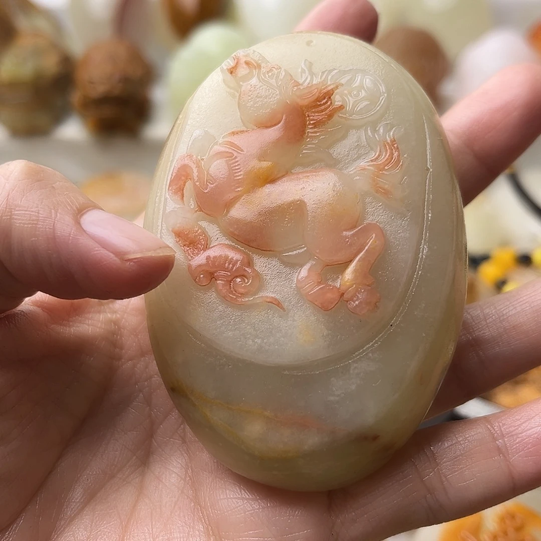 石材方解石手把摆件不退换马微瑕