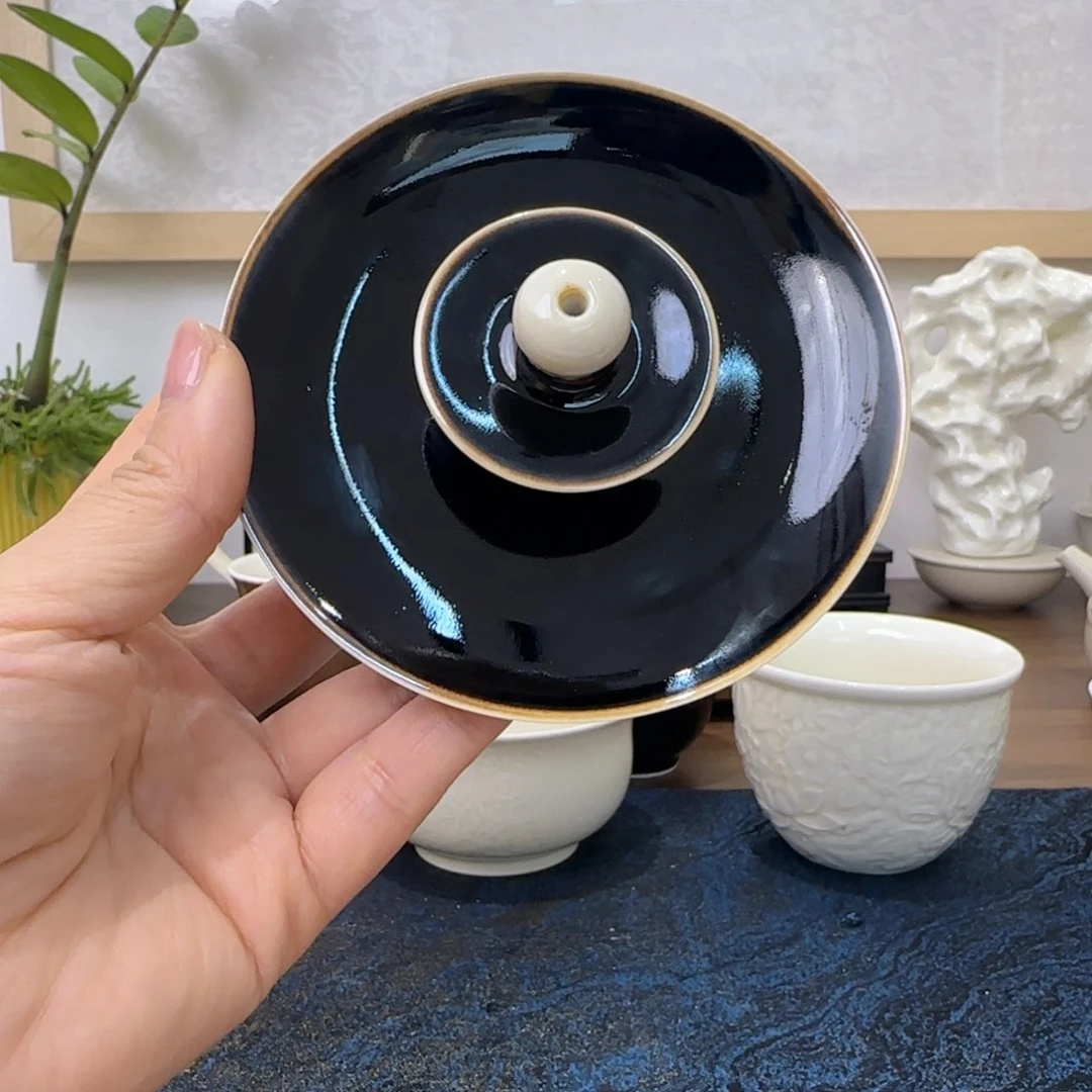 微瑕手工黑定小香插 无礼盒 底部窑裂