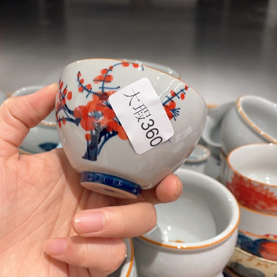 釉下彩纯手绘有瑕