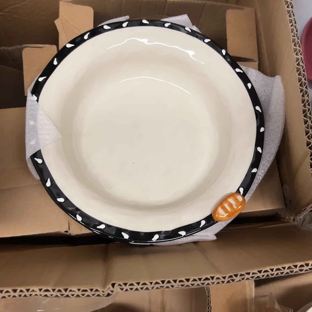 稻谷壳黑色面包8.5寸反口盘