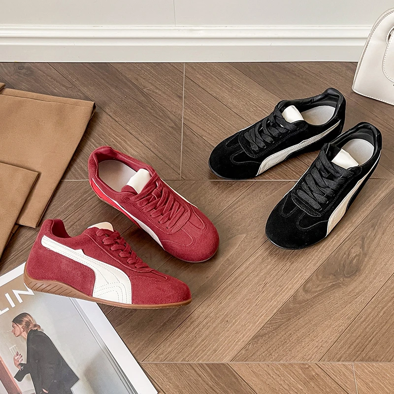 2025新款爆款磨砂皮拼色内增高增高时尚休闲鞋休闲鞋步鞋百搭女鞋