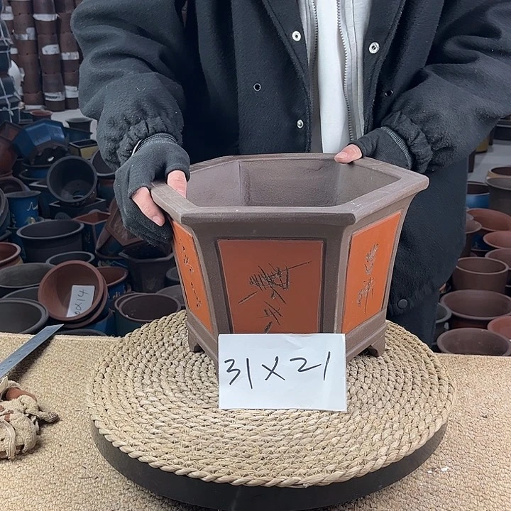 红陶紫砂花盆紫砂