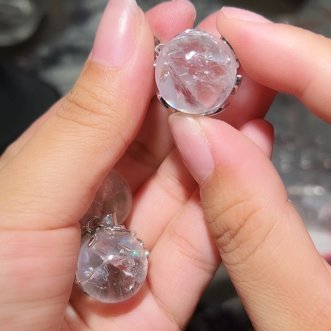 水晶手链未镶嵌喜马拉雅大冰片白水晶吊坠95号