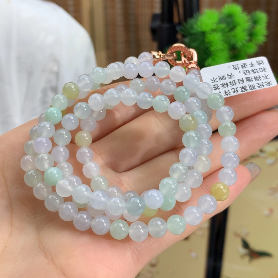 翡翠手链未镶嵌冰胶马卡龙项链卡6.1m m