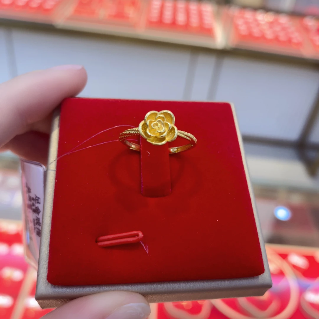 足金999 玫瑰花戒指2.9
