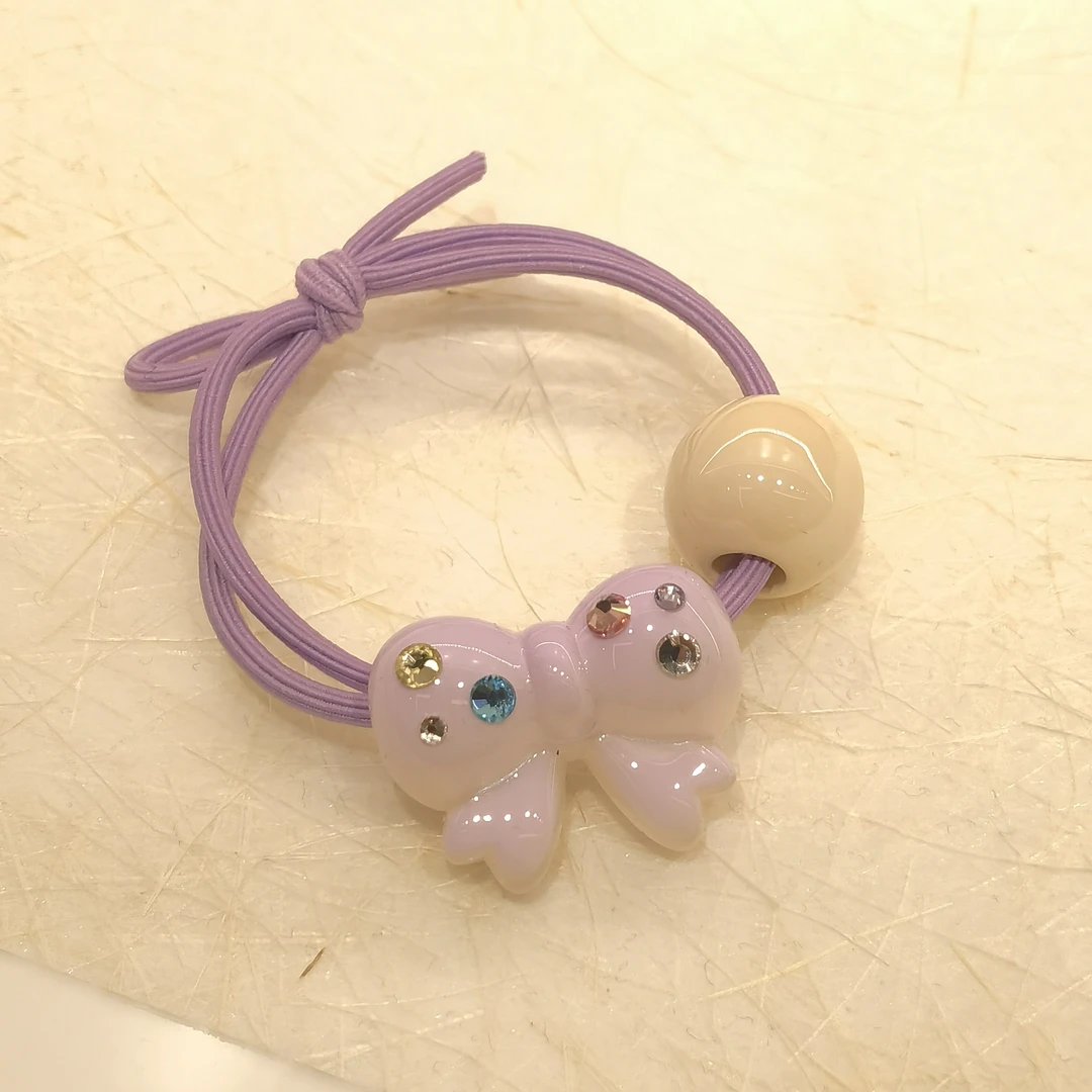 E001紫色蝴蝶结闪闪发绳