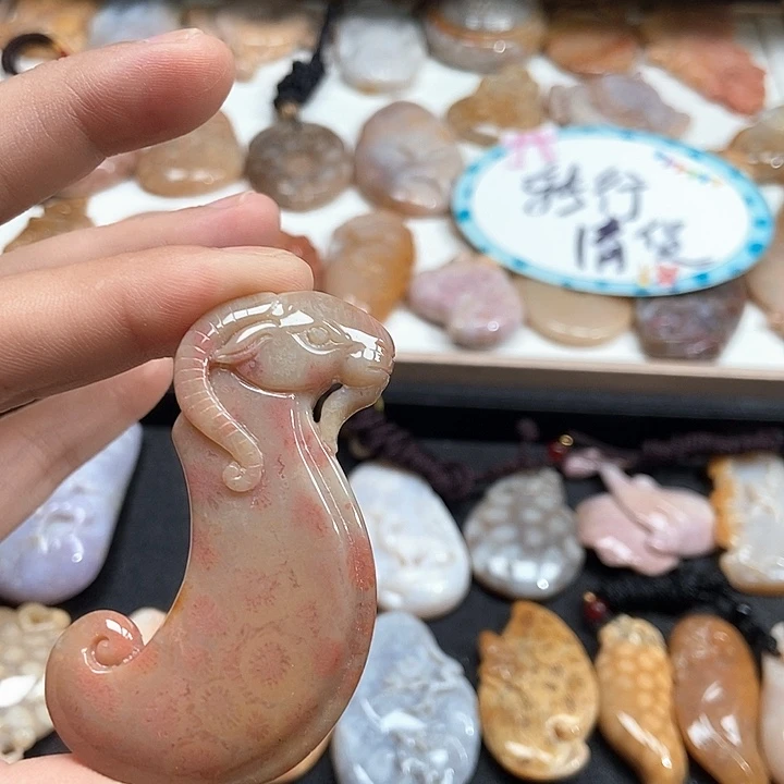颈饰未镶嵌硅化珊瑚（珊瑚玉）