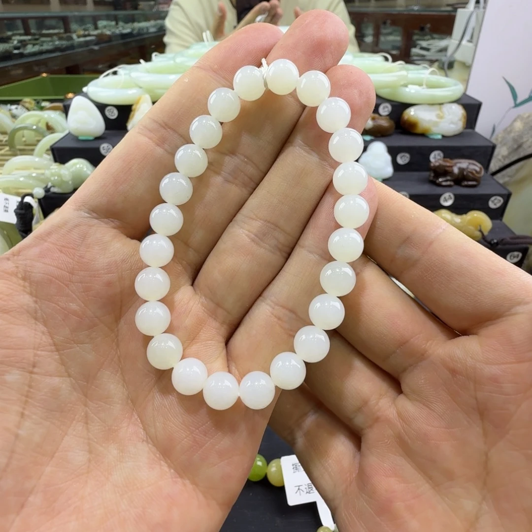 和田玉未镶嵌手串新疆和田玉手串卡8