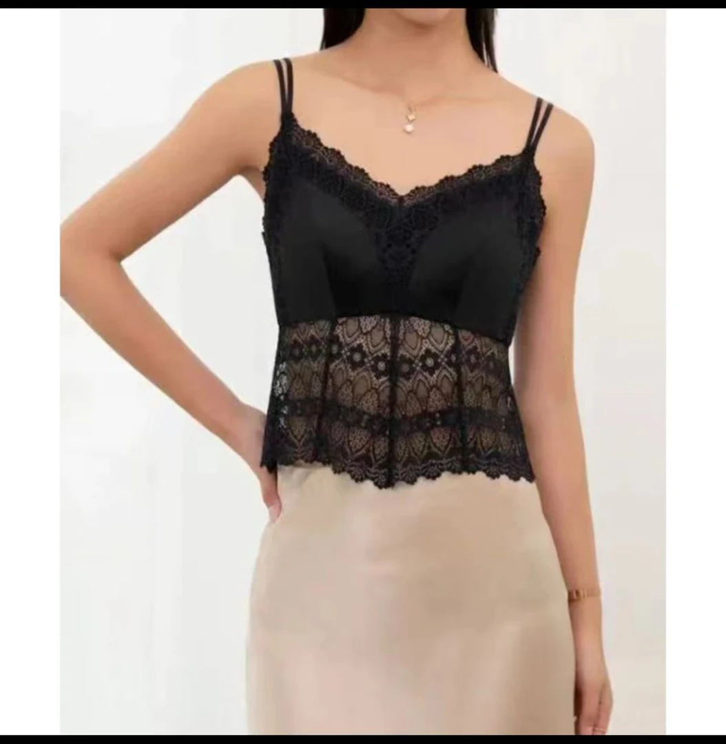 《升级万人迷美背》250018拼蕾丝吊带软钢圈防下垂性感美背女夏款