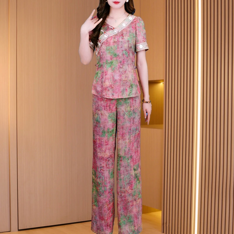 【上衣+裤子】优雅新款气质时尚休闲收腰显瘦套裤26390