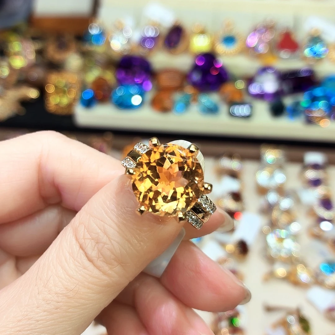 戒指银S925镶嵌水晶