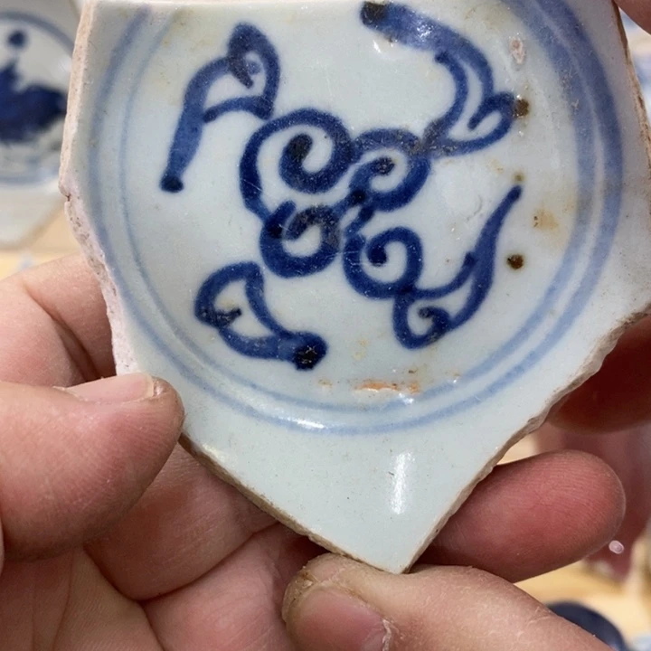 瓷片现代瓷器青花瓷片