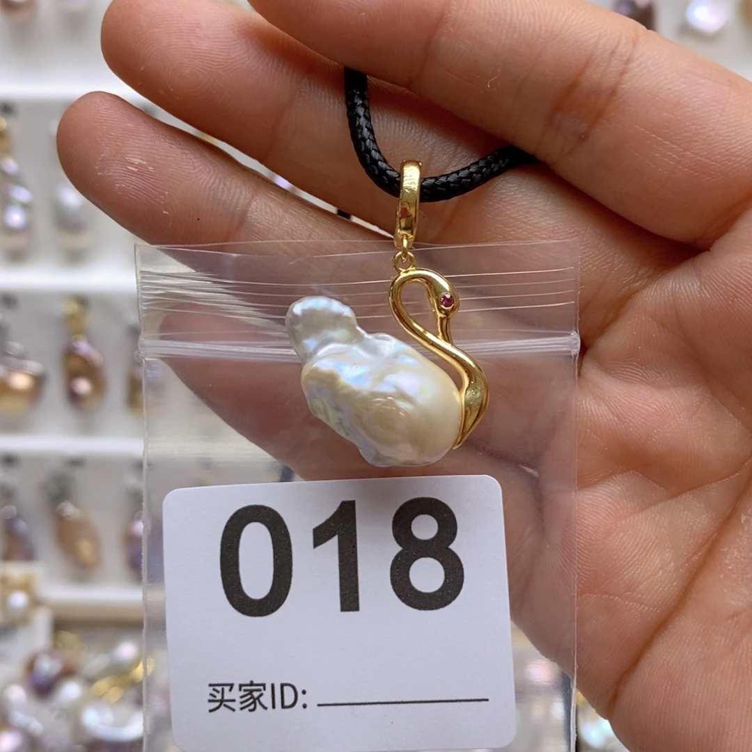 淡水珍珠颈饰银S925镶嵌18