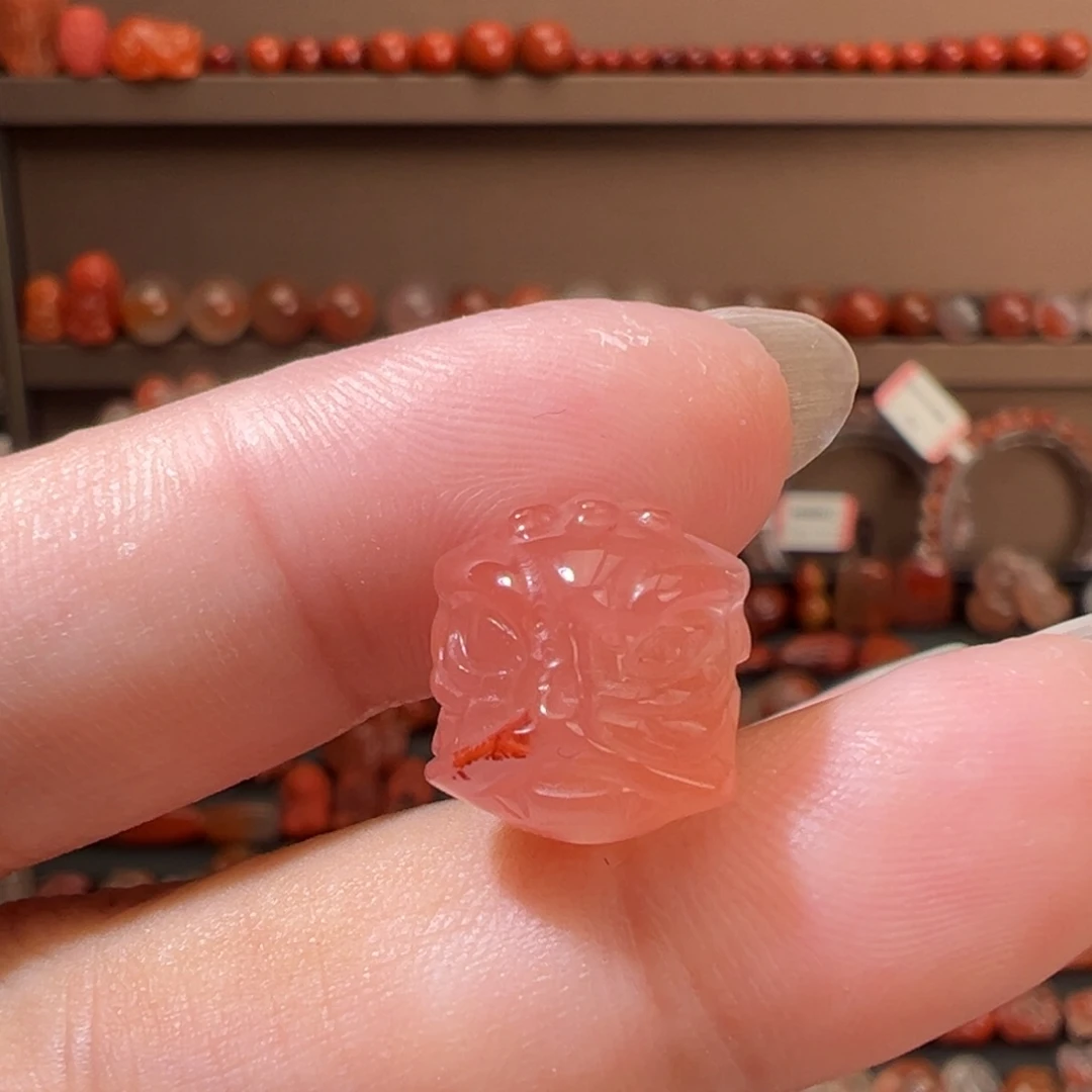 未镶嵌川料南红玛瑙醒狮头