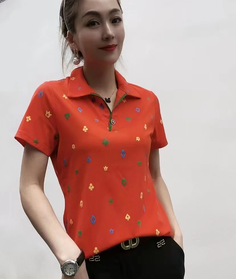 女士短袖印花字母印染修身型T恤显瘦慵懒风