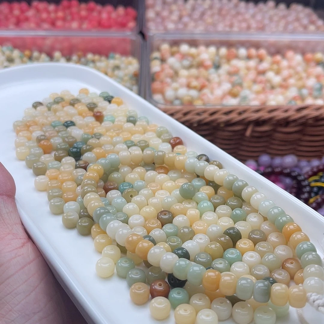 白玉菩提吊坠A/7mm/100+50颗晴水多宝