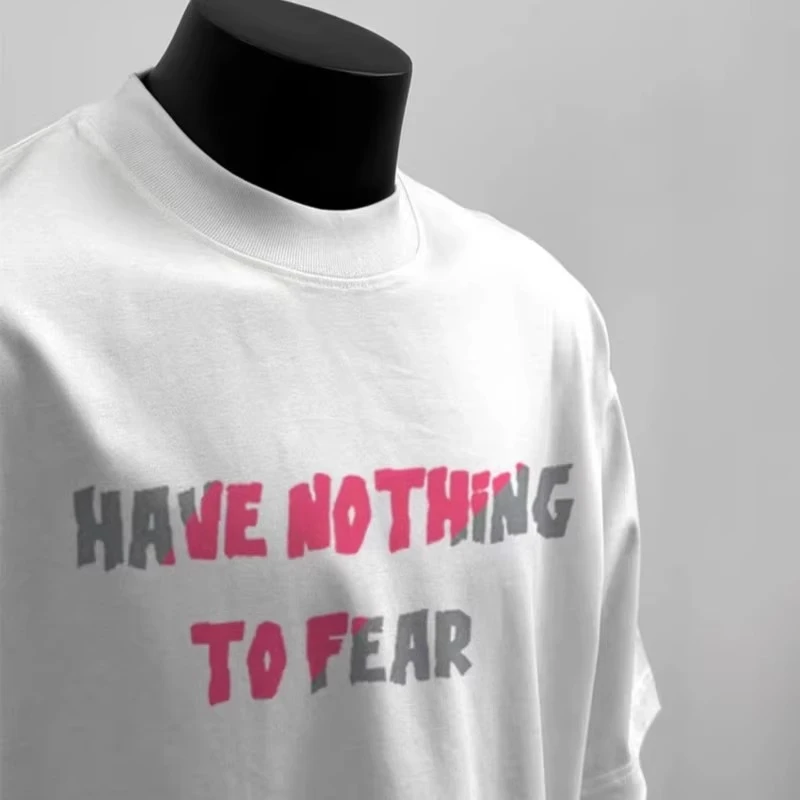 重磅纯棉潮牌美式字母男T恤潮流痞帅印花夏季圆领宽松短袖上衣潮